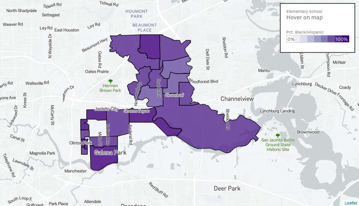 Five maps illustrate Houston's racial-ethnic breakdown by neighborhood