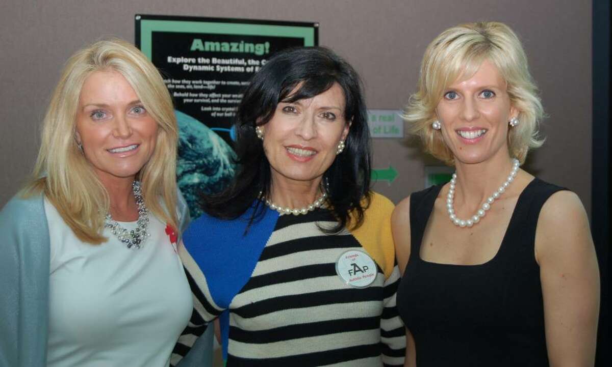From left, Shelley Tretter Lynch, Brita Darany von Regensburg, president of Greenwich-based Friends of Autistic People, and Deirdre Imus.