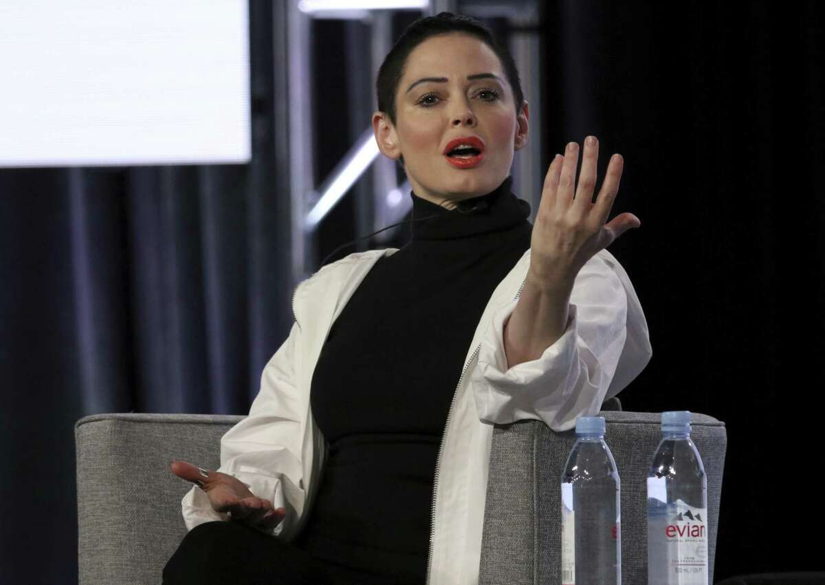 Rose McGowan participates in the "Citizen Rose" panel during the NBCUniversal Television Critics Association Winter Press Tour in Pasadena, Calif.
