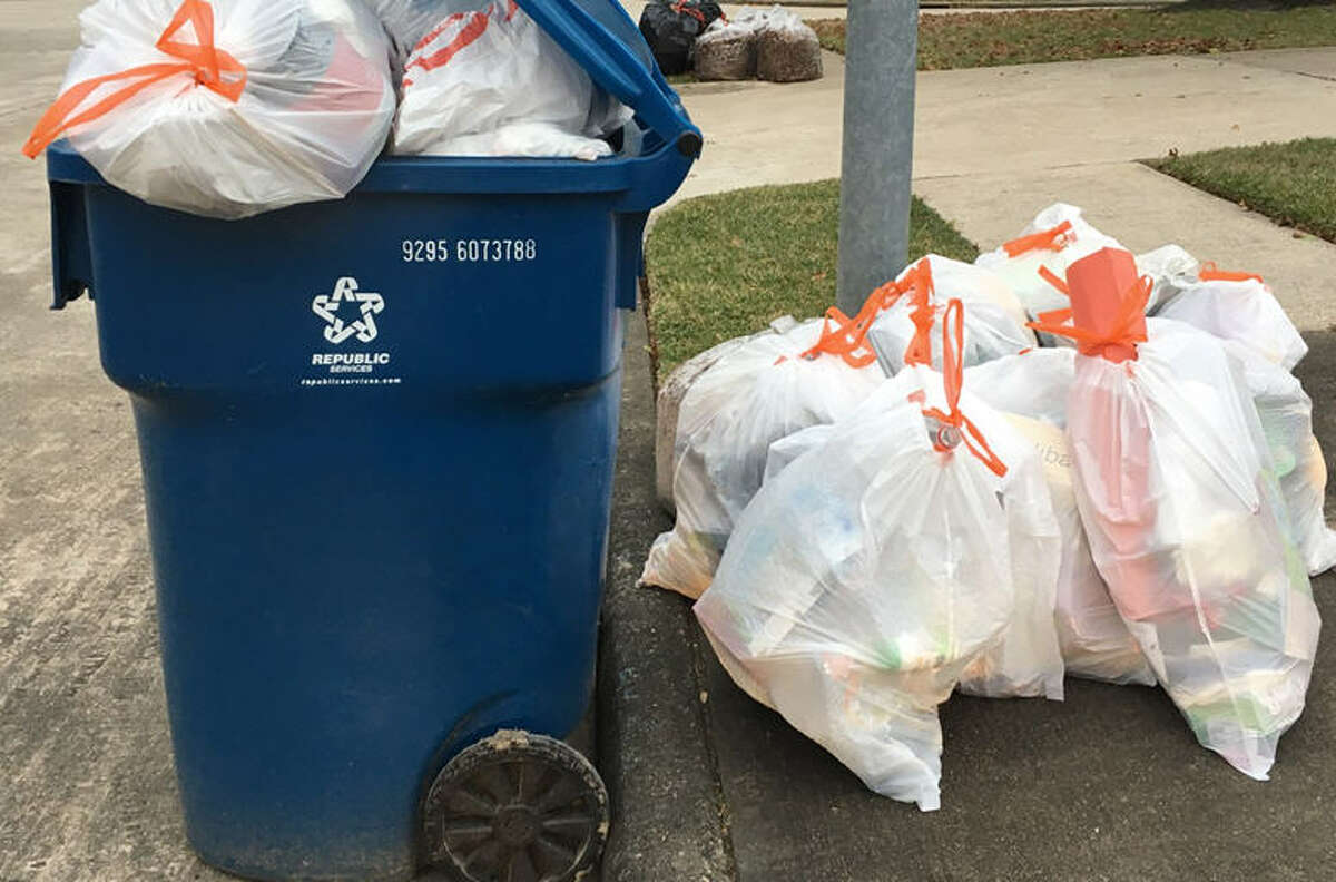 Tuesday trash day in Katy has some residents putting at curbside more than their bin can hold. Starting Feb. 1, only Republic Services carts can be used for trash in Katy. No personal cans or bags outside the cart will be collected.