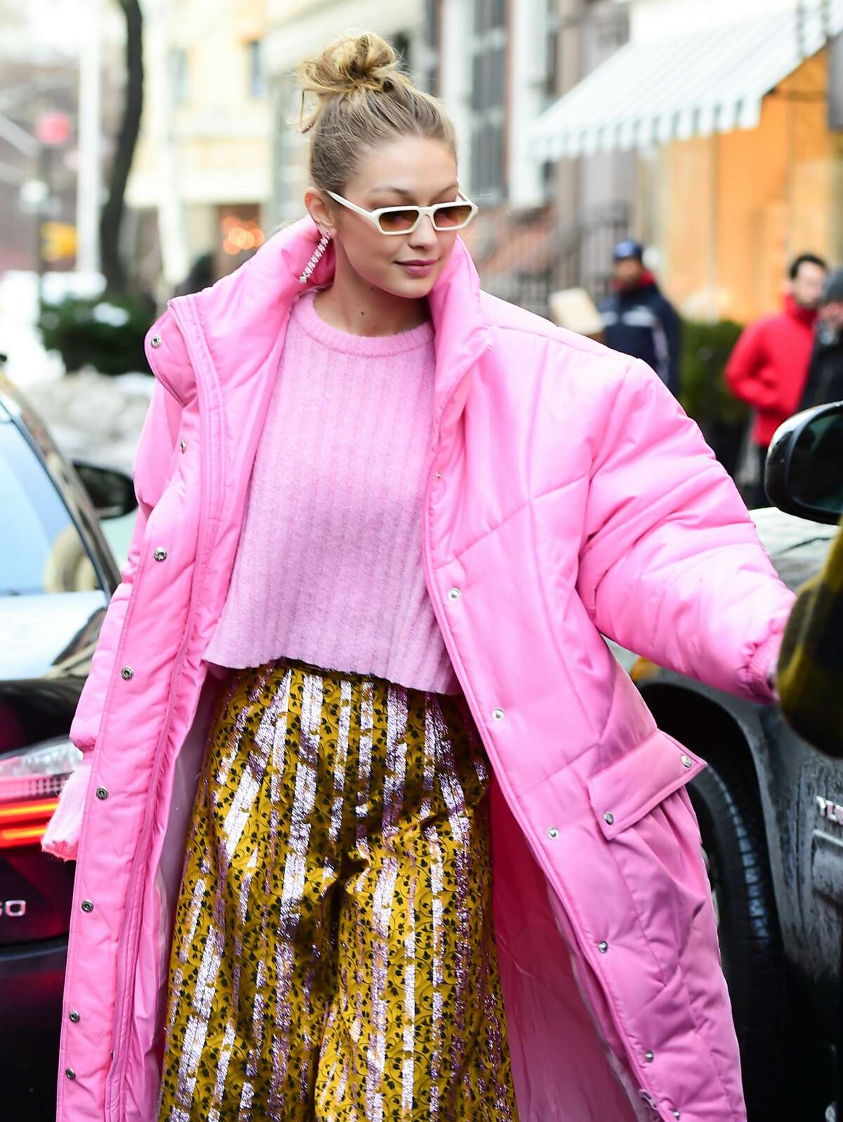 Model Gigi Hadid is seen walking in Soho on January 9, 2018 in New York City.