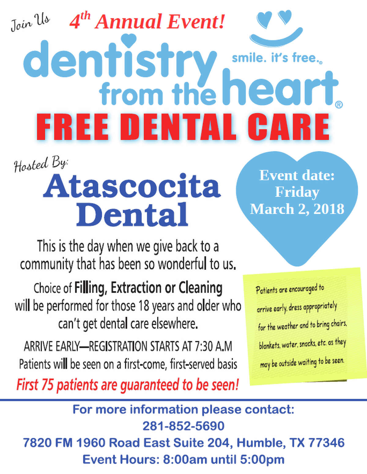 Atacocita dentist offers day of free dental care for people in need