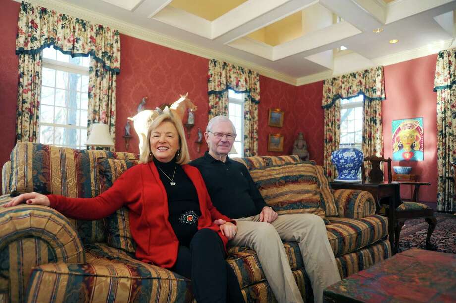 George And Carole Thom Y Pose For A Photo Inside The Great Room Of Their On George And Carole Thom Y Pose For A Photo Inside The Great Room Of Their On