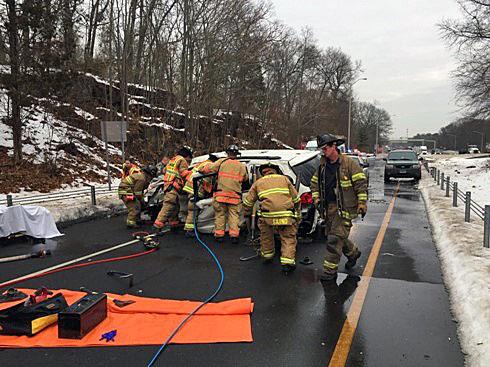 Milford fire official: Driver extricated after rollover crash