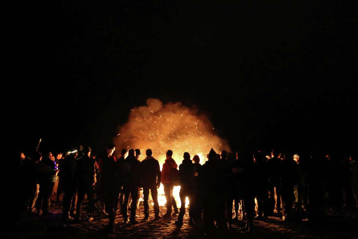 Annual Christmas tree bonfire lights up Golden Gardens