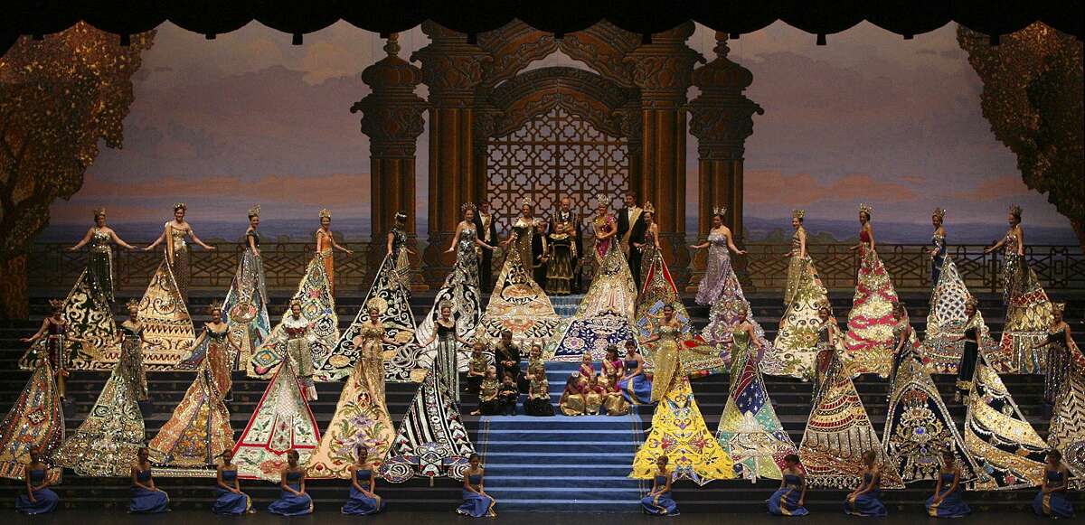 Members of the Court of the Splendors of Fire and Ice grace the stage at Municipal Auditorium toward the end of the Coronation on April 25, 2007.