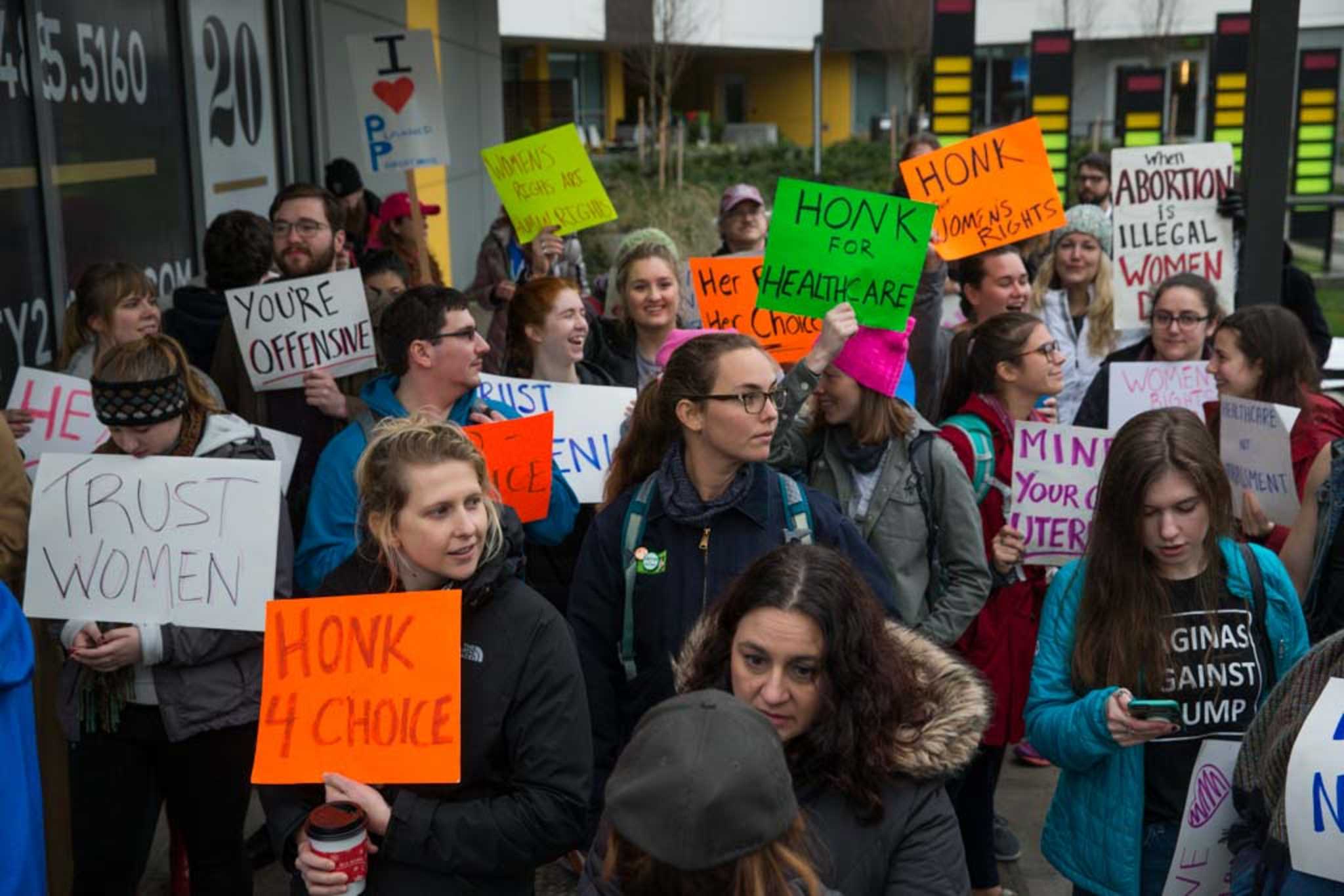 Smaller Than Expected Counter Protests At Cap. Hill Planned Parenthood