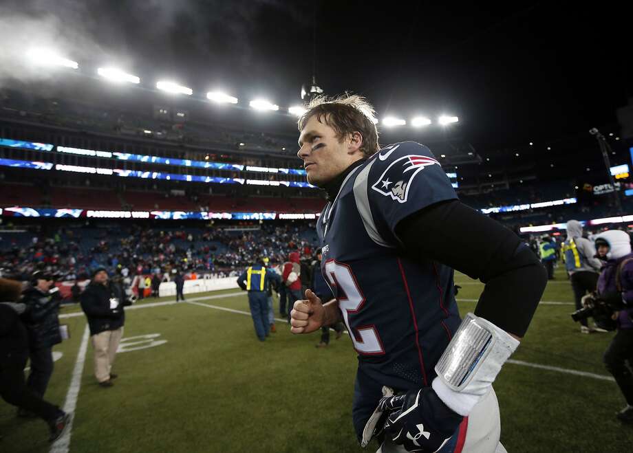 Quarterback Tom Brady leaves the field after his Patriots defeated the Tennessee Titans on Saturday to advance to the AFC Championship Game for the seventh consecutive season. Photo: Michael Dwyer, Associated Press