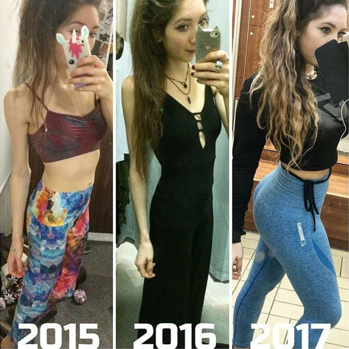 Fitness blogger Sophia Ellis, 21, says she overcame anorexia and bulimia thanks to becoming vegan and bodybuilding.