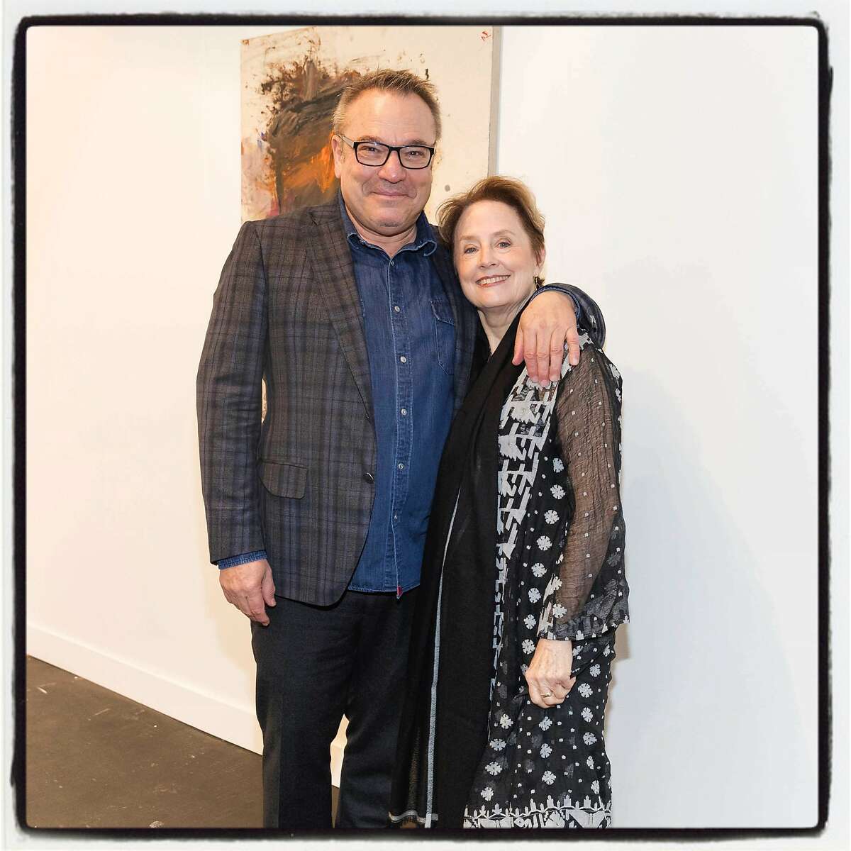 FOG mastermind Stanlee Gatti and Innovator honoree Alice Waters at the art-design fair. Jan. 11, 2018.