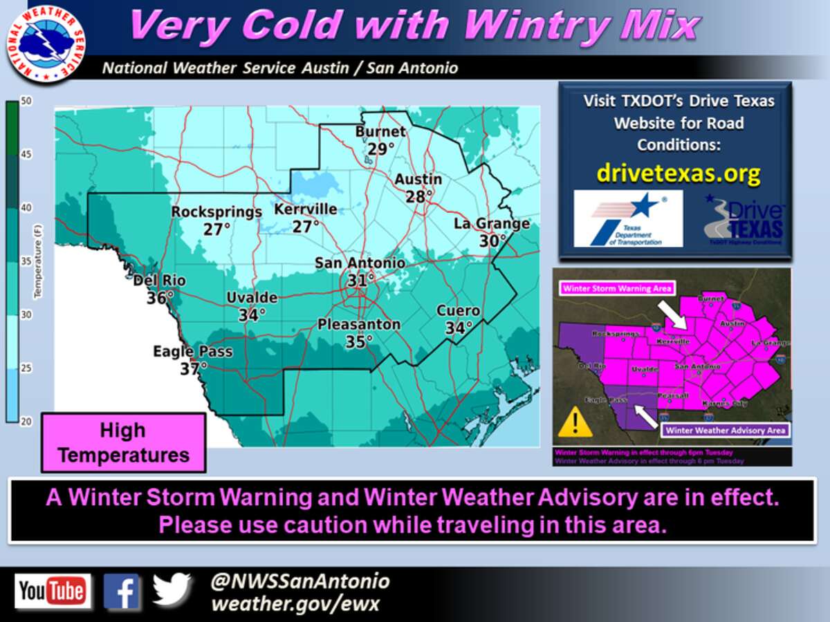 TxDOT Ice, crashes reported on San Antonio highways as arctic cold