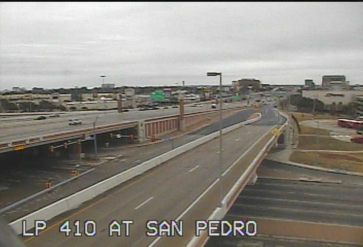 Loop 410 at San Pedro at 10:27 a.m. TxDOT cameras show how empty San Antonio highways were on the morning on Jan. 16, 2018, when an ice storm and freezing temperatures hit the city.