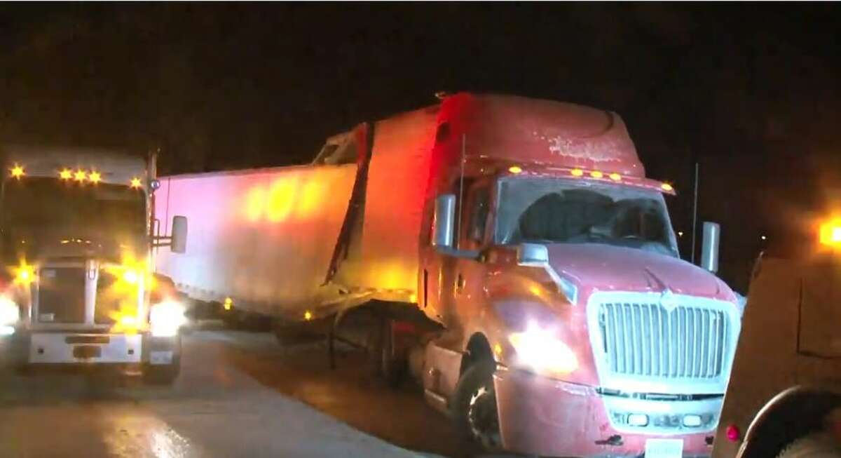 Jack-knifed 18-wheelers clog Houston-area highways overnight