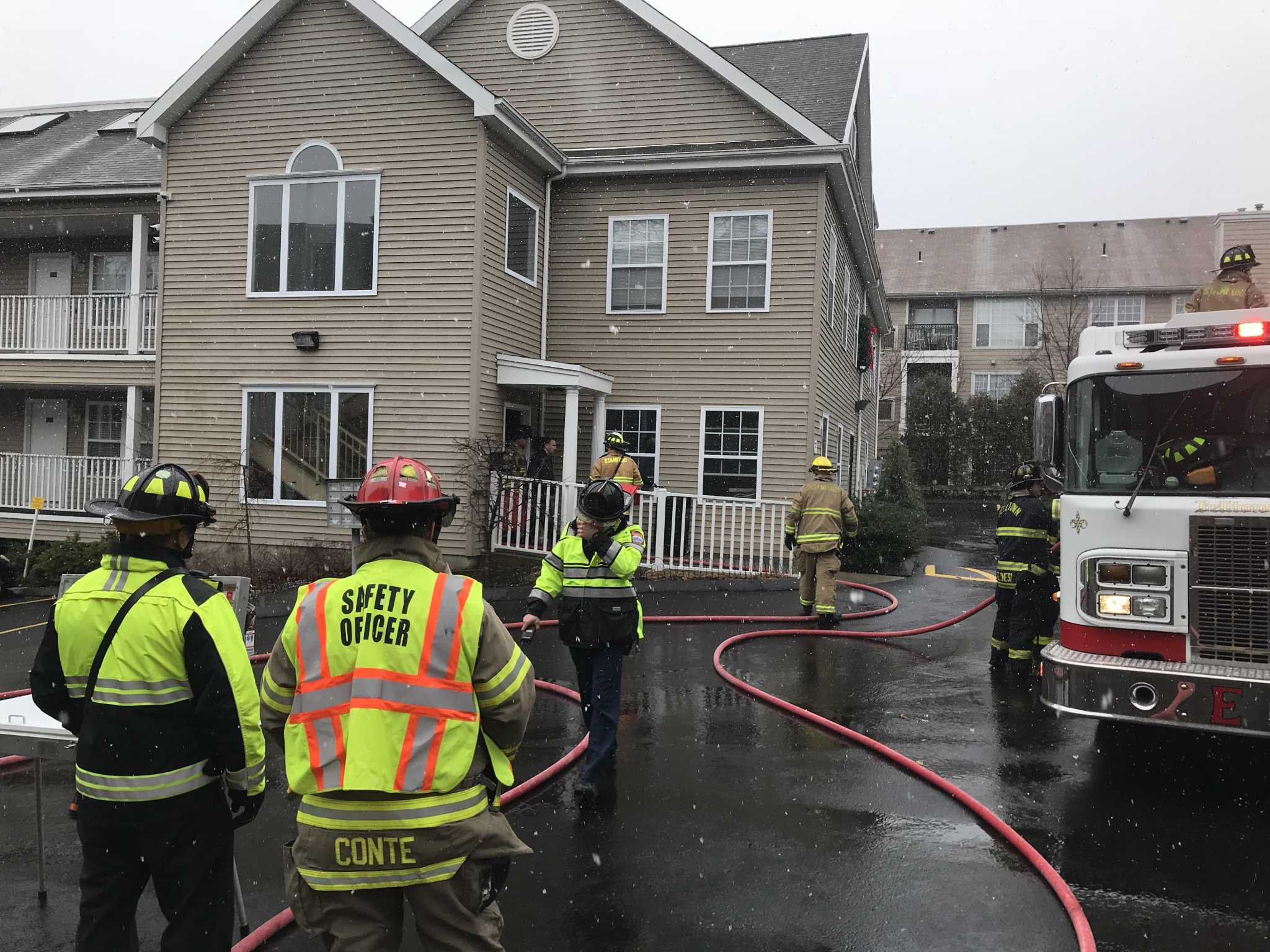 Stamford apartment sprinklers extinguish fire