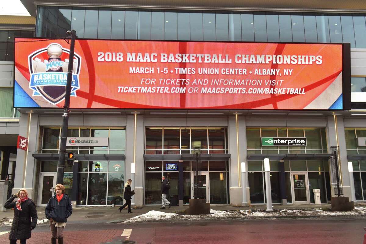 Outside LED screens will be able to show video and audio of games as part of the new renovations at the Times Union Center on Thursday, Jan. 11, 2018 in Albany, N.Y. (Lori Van Buren/Times Union)