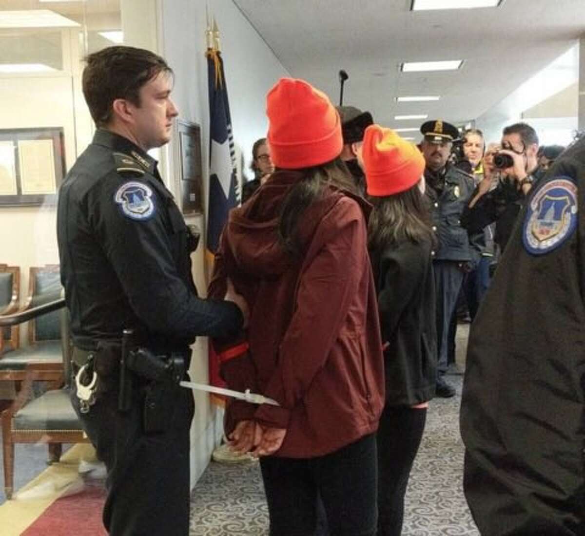Five protesters were arrested outside the office of U.S. Sen. John Cornyn, R-Texas, while dozens of others were arrested at other senators' offices. The protestors were pushing for a bill that would codify an Obama-era executive order protecting certain young immigrants from deportation.