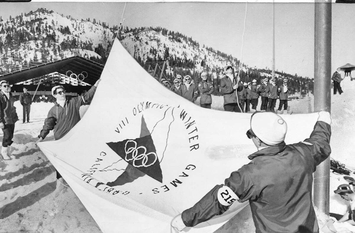 the 1960 Winter Olympic Games in Squaw Valley Boy Scouts practice flag-raising in preparation for Opening Ceremonies on Thursday Associated Press Photo, February 216, 1960 Photo ran 02/16/1960, P. 33