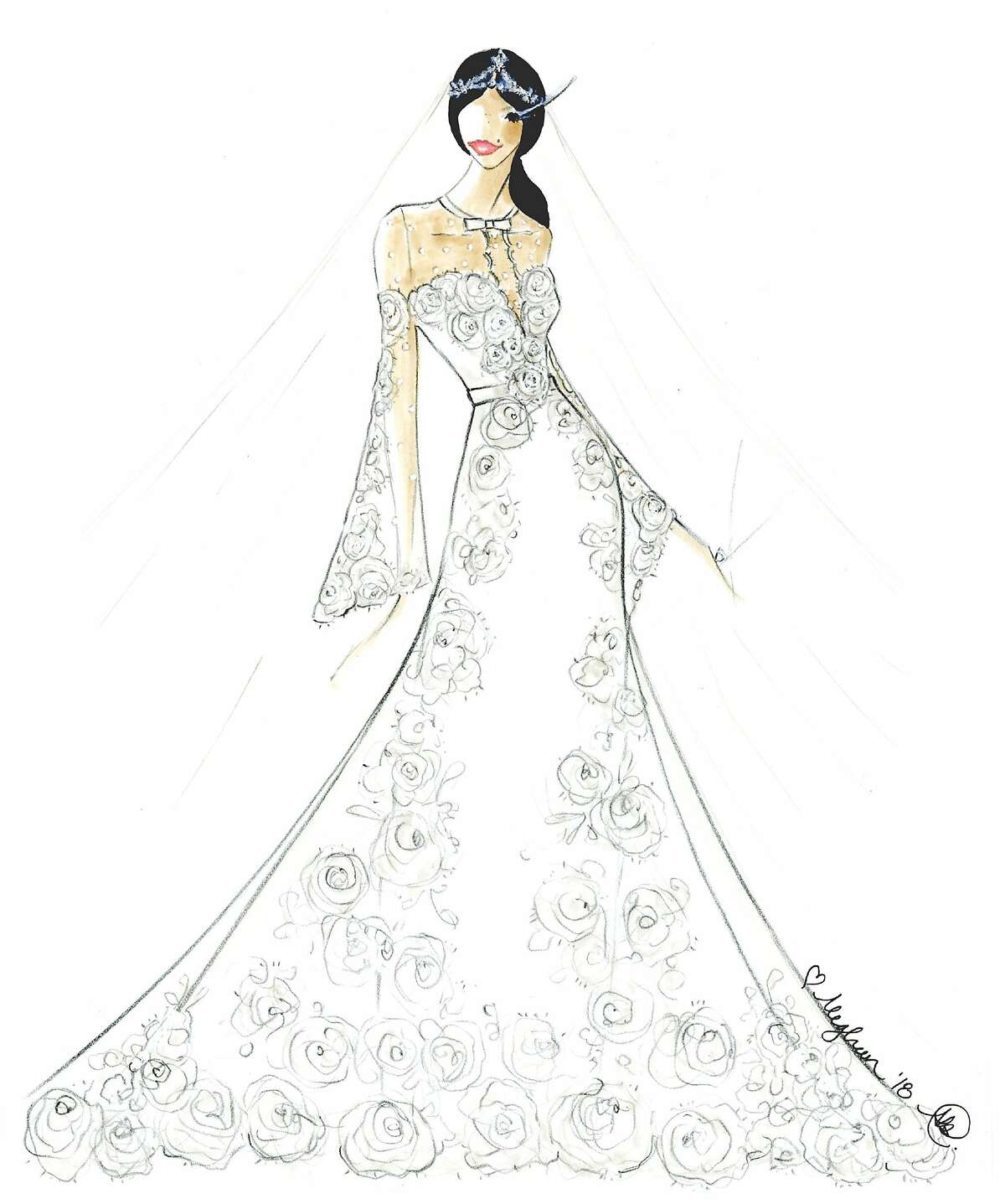 Bridal designer Amy Kuschel's design for Meghan Markle.