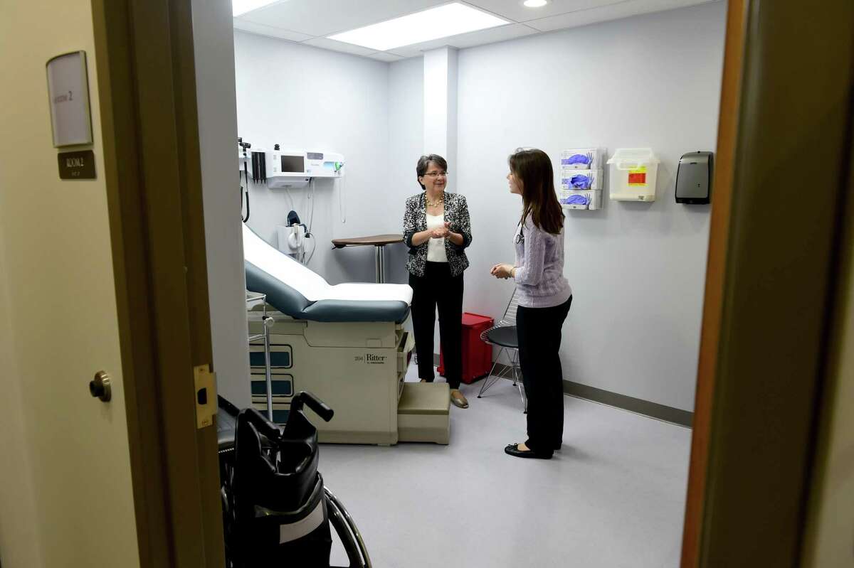 Dr. Suzanne Lagarde, Fair Haven Community Health Center Chief Executive Officer, and Jennifer Yaro, nurse practitioner with the health center, in an examination room at a location in East Haven on Wednesday June 29, 2016. File photo.