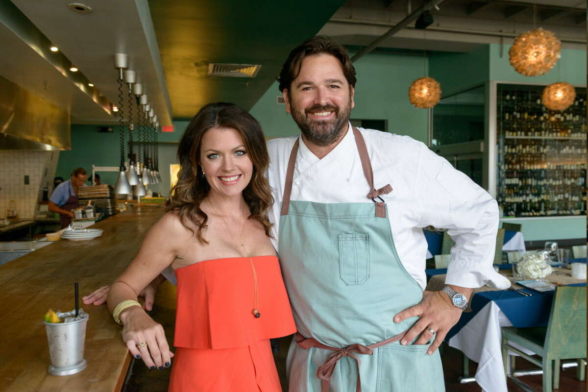 Chef Bryan Caswell, right, and his wife Jennifer Caswell opened Oxbow 7 restaurant in the Le Meridien hotel in 2017.