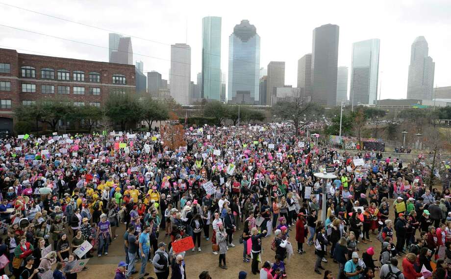 Thousands march through downtown for second Houston Women's March