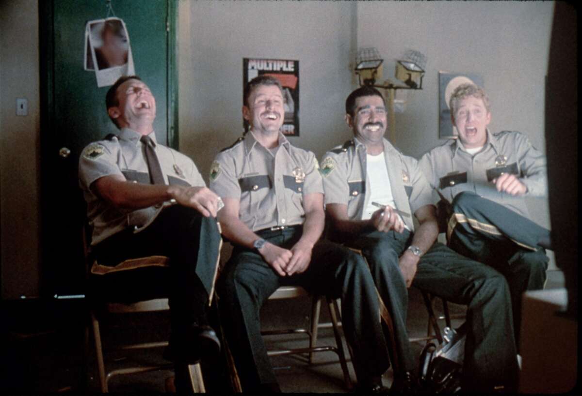 Erik Stolhanske, Steve Lemme, Jay Chandrasekhar and Paul Soter play Vermont highway patrolmen in the goofball comedy "Super Troopers."
