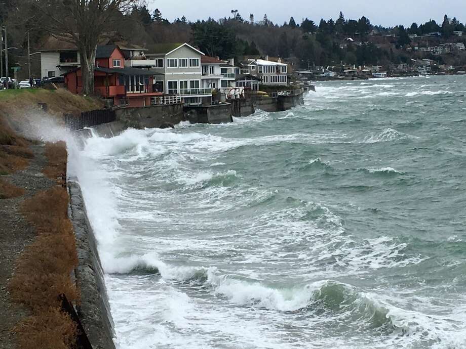 Winds gust to 46 mph in Seattle, mountain snow continues