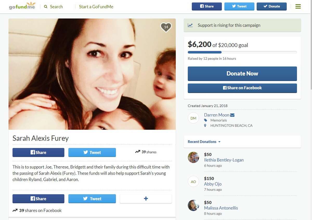 A GoFundMe account has been created for the children of Sarah Alexis Furey, the woman who was fatally shot in front of her North Side home by her estranged husband, who later shot and killed himself in Guadalupe County.