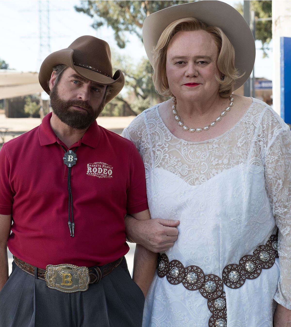 BASKETS -- "Wild Horses" --Season 3, Episode 1 (Airs Tuesday, January 23, 10:00 pm/ep) -- Pictured: (l-r) Zach Galifianakis as Dale Baskets, Louie Anderson as Christine Baskets. CR: Colleen Hayes/FX