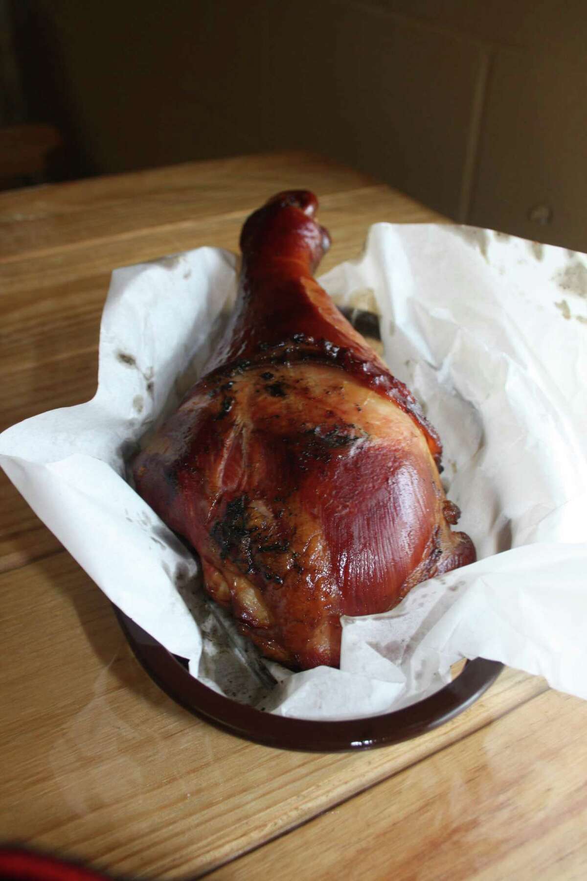 A monster smoked turkey leg is on the Medieval Grille menu for $8, and about a half dozen are made every day until sold out.
