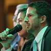 Democratic Candidate, Mario Bravo, during a debate at Cadillac Bar for his campaign in which he aims to oust longstanding Commisioner, Paul Elizondo for the Precinct 2 Bexar County Commisioners Court seat. Tuesday January 23, 2018