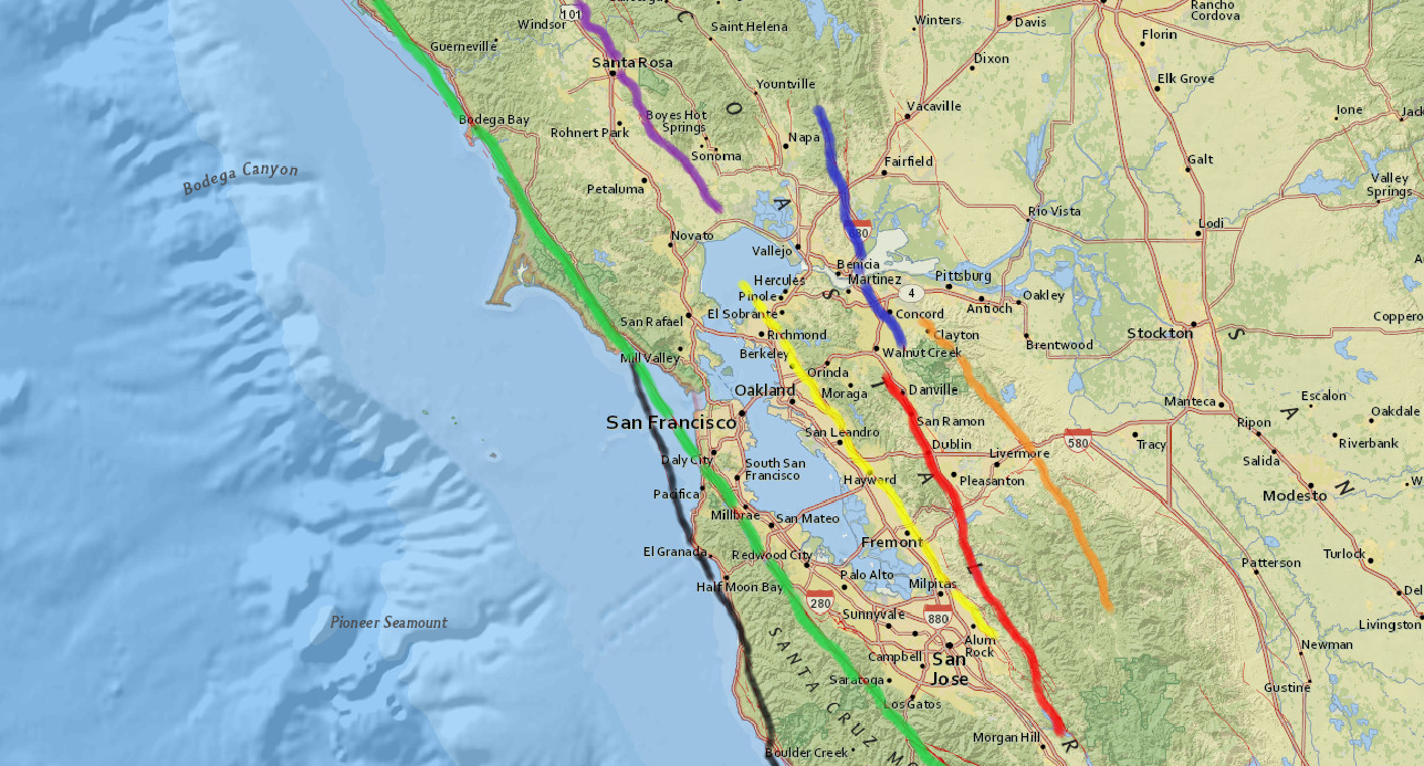 Map Of San Andreas Fault Which Fault Line Do I Live On? A Guide To The Major Bay Area Faults