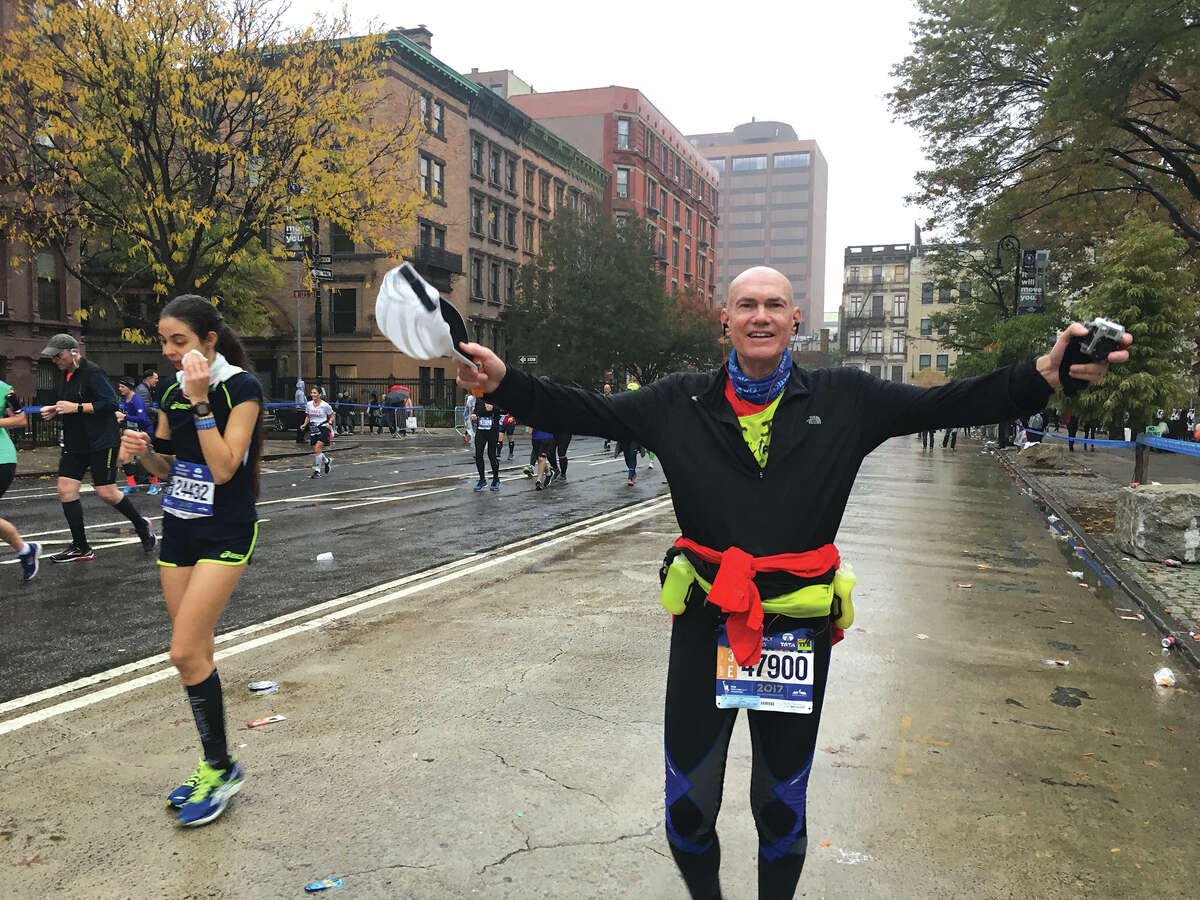 Chris Carenza at the end of the New York City Marathon.