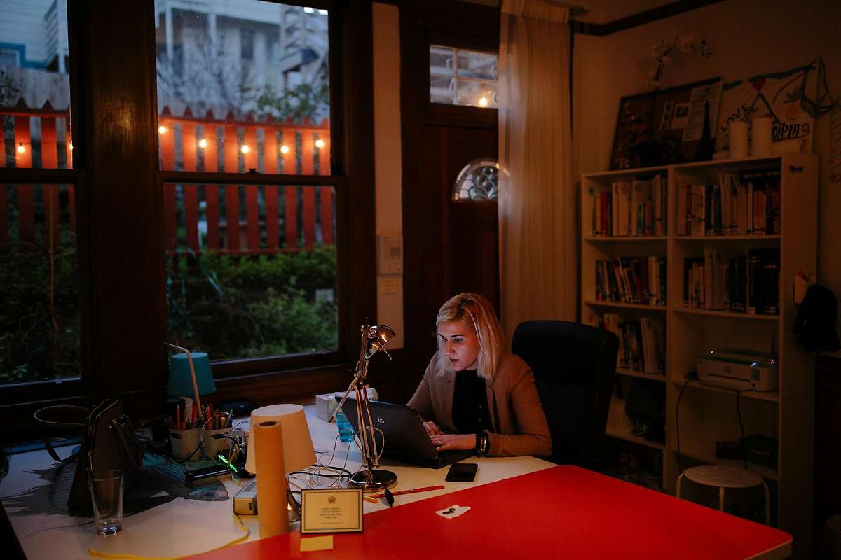 Rita Vula, a student at Hult International Business School, studies at working space at Serendipia Nest in San Francisco, Calif. Monday, Jan. 22, 2018. Vula is in her first year into her Masters program in in Business Analytics