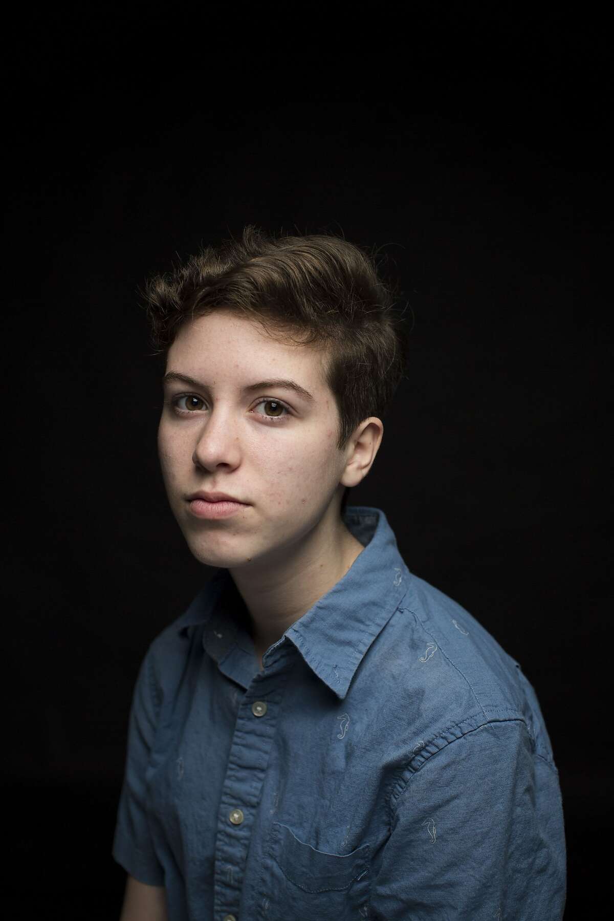 Jackson Farner, who is transgender, sits for a portrait in the Express-News studio in San Antonio, Texas on October 2, 2016.