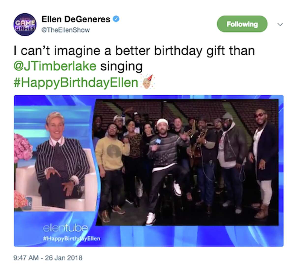 Celebrities celebrate Ellen DeGeneres' 60th birthday.