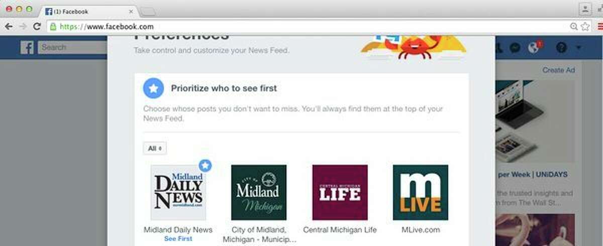 You have to edit the settings on your Facebook news feed to continue seeing stories from the Midland Daily News.