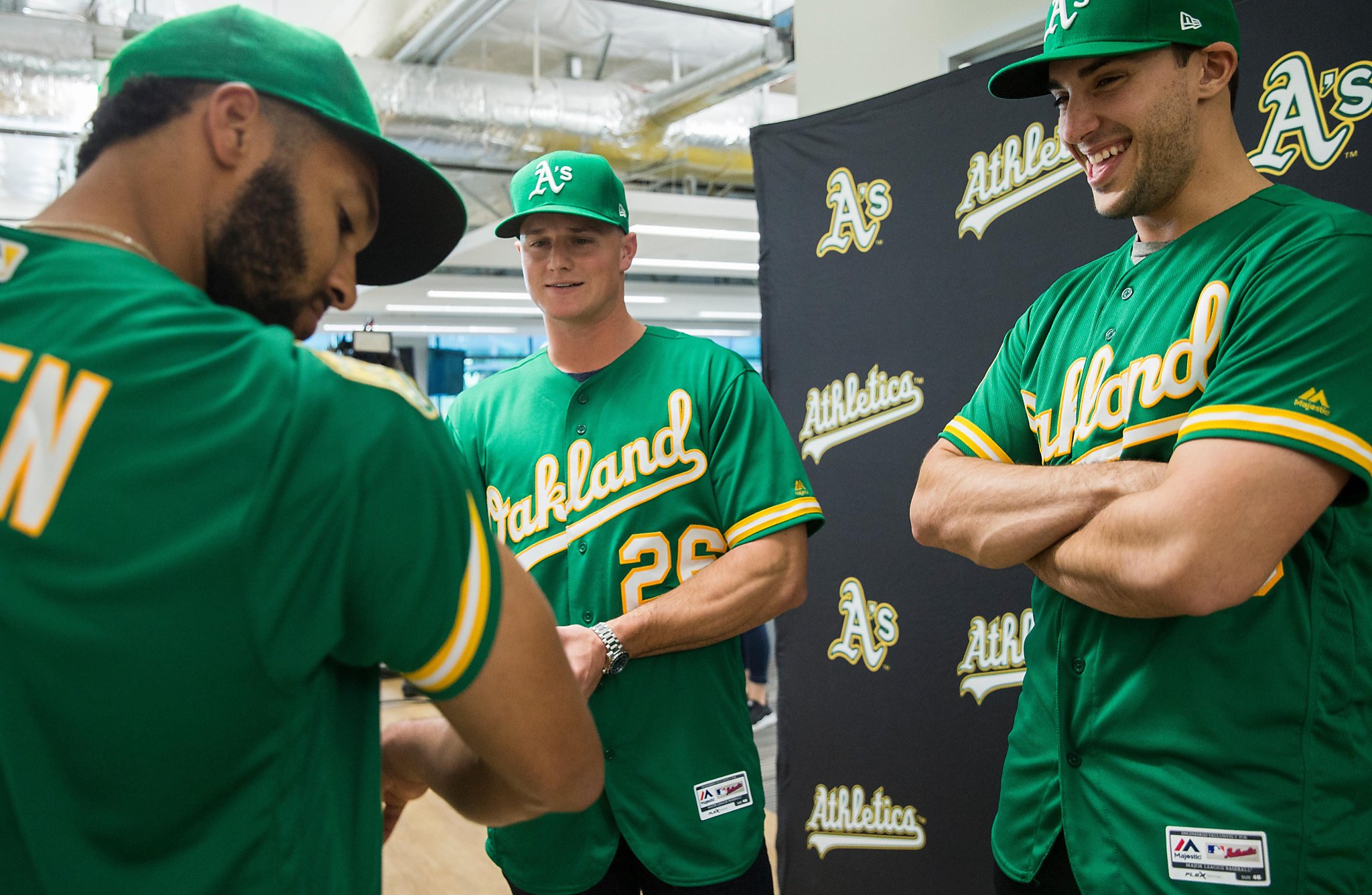 A's Olson, Chapman line up as faces of franchise
