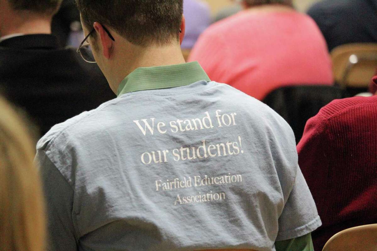 Teachers turned out in force to Monday's Representative Town Meeting to show support for their new three-year contract. The contract was approved by a vote of 24 to 11. Fairfield,CT. 1/29/18