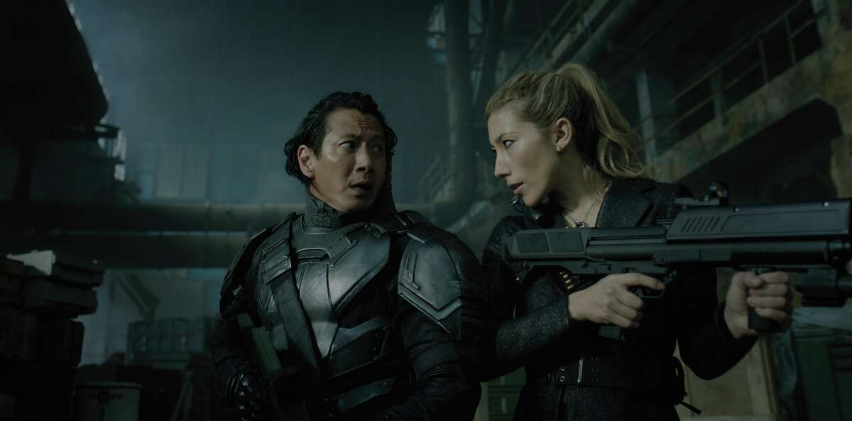 Will Yun Lee, Dichen Lachman in the Netflix series "Altered Carbon."