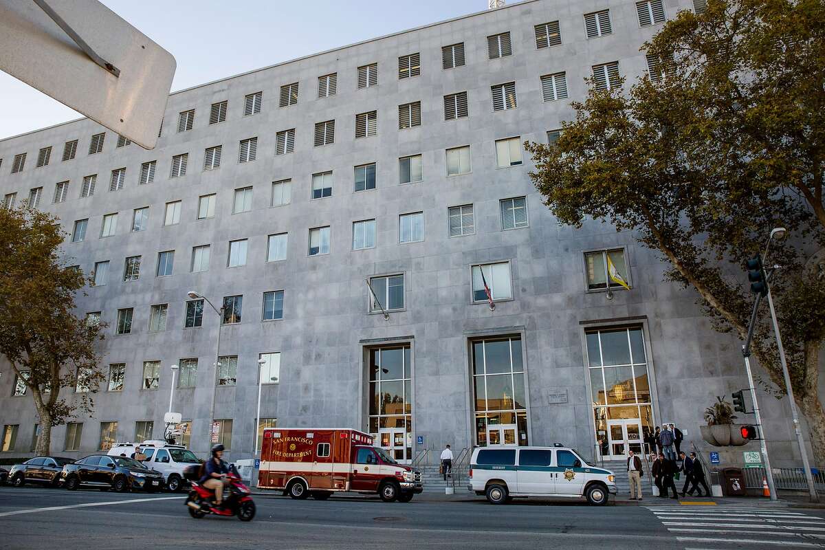 The San Francisco Hall of Justice on Oct. 26, 2017. Federal immigration agents arrested a man in front of San Francisco’s Hall of Justice this week, prompting outrage from the city’s public defender and district attorney, who claimed the arrest violated state law.