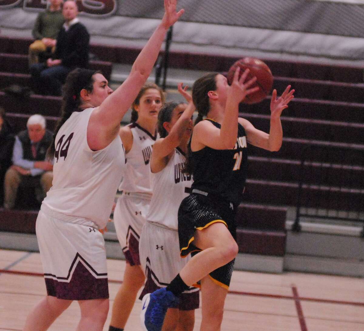 Weston's Kate Joyce converts a layup during a game against Bethel on Tuesday.