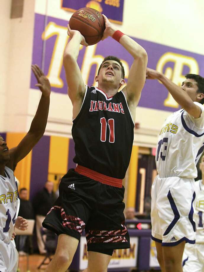 Glens Falls' Joseph Girard III drives to the basket during a basketball game against Amsterdam on Tuesday, Jan. 30, 2018 in Amsterdam, N.Y. (Lori Van Buren/Times Union) Photo: Lori Van Buren / 20042764A