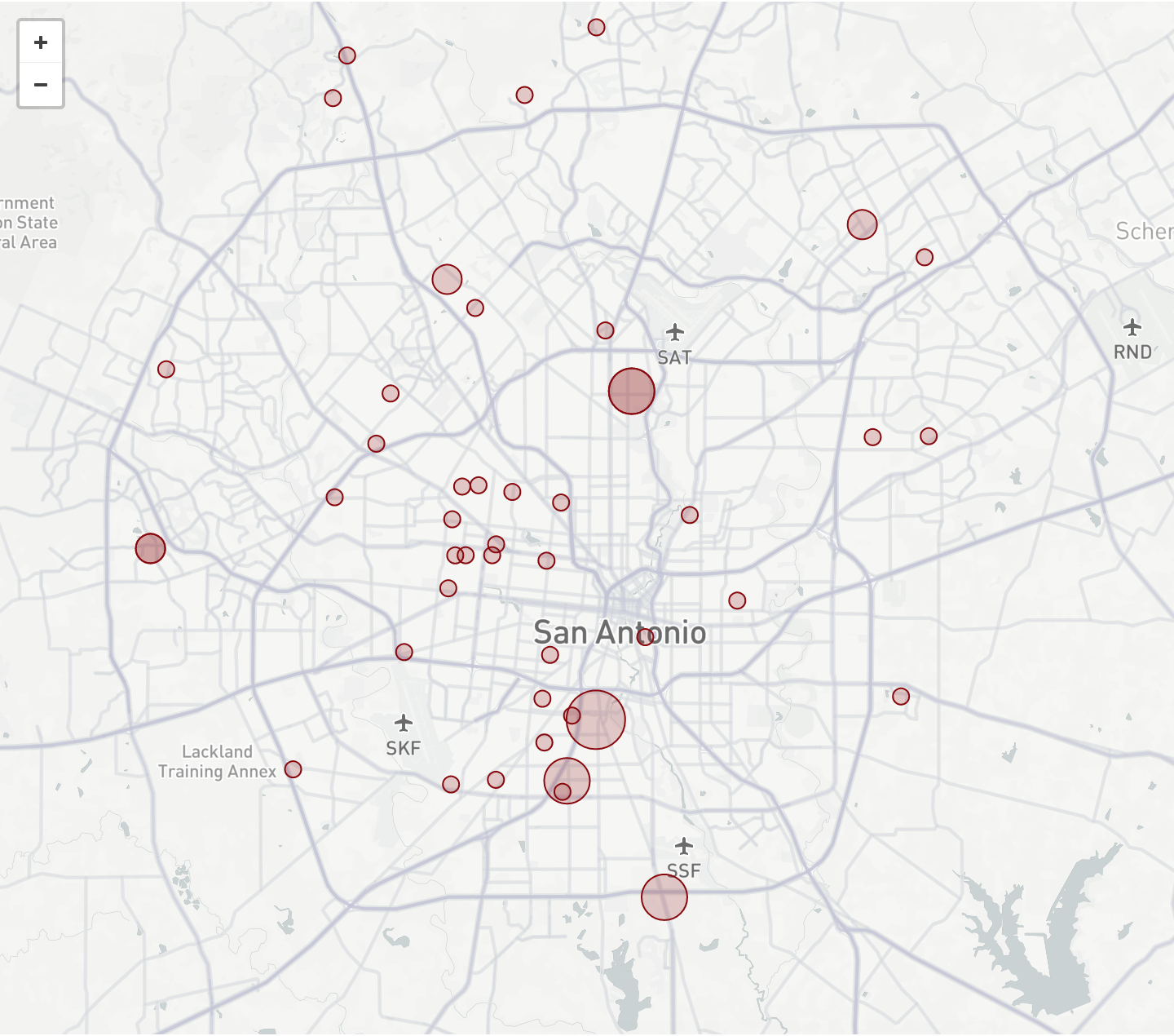Map Where are San Antonio's dangerous dogs?