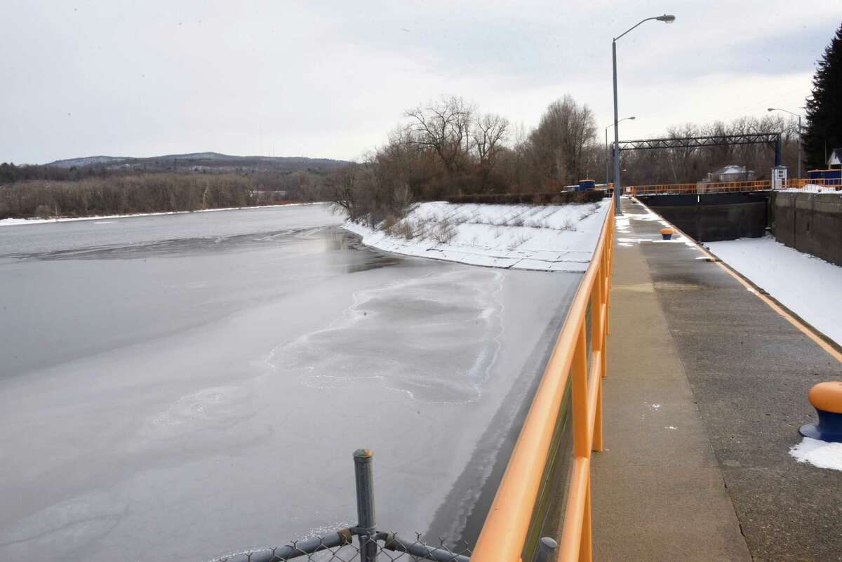 The Hudson River is seen from Champlain Canal Lock 1 on Wednesday, Jan. 31, 2018 in Halfmoon, N.Y. Reports are out that claim PCB levels in the Hudson remain above safety levels. (Lori Van Buren/Times Union)