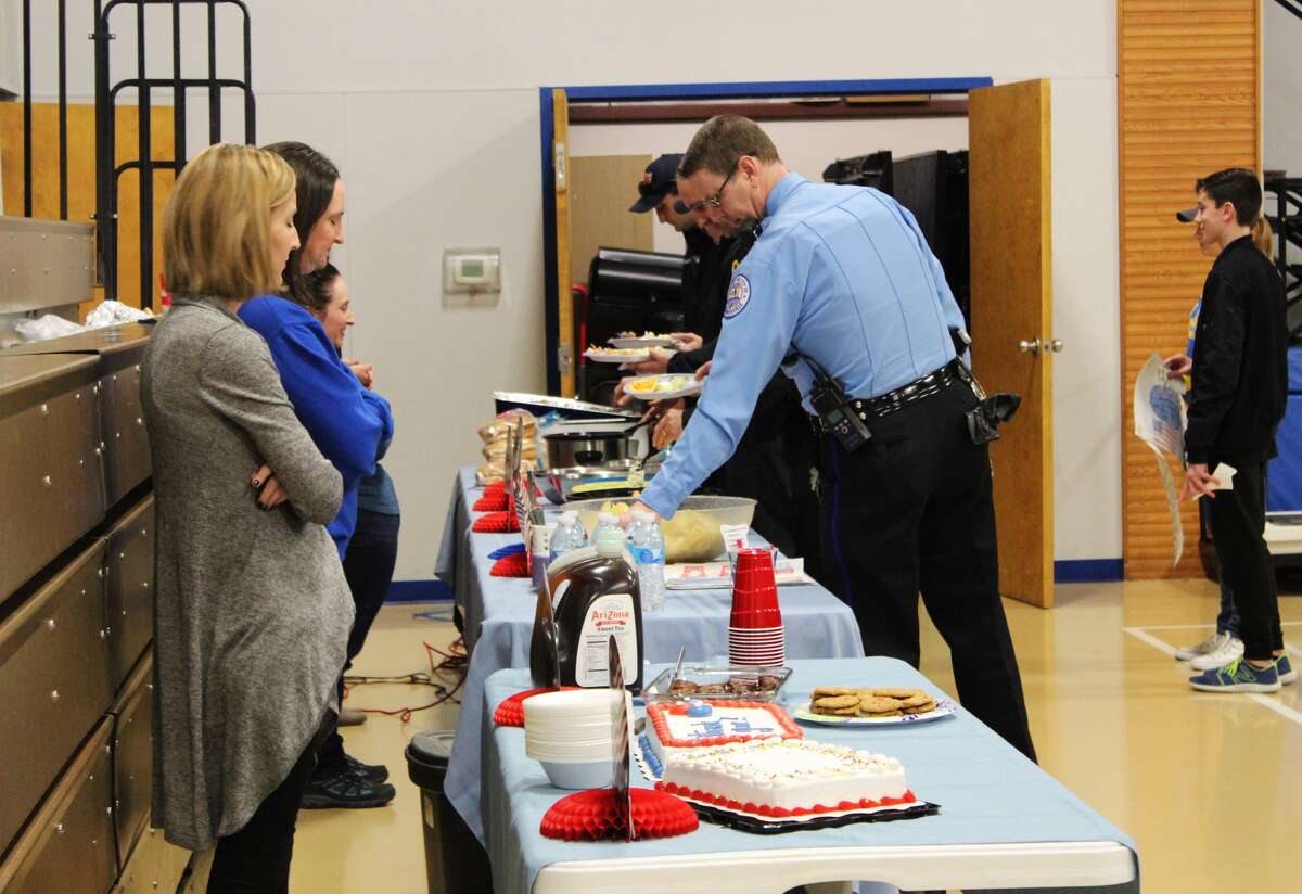 The Edwardsville Police and Fire Departments gathered for a free lunch at St. Boniface Catholic School Tuesday, Jan. 30. The school hosted the luncheon for the first responders as part of “When I Grow Up” – themed day of Catholic Schools Week and also to show their appreciation.