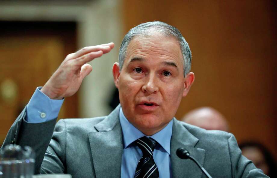 Environmental Protection Agency Administrator Scott Pruitt testifies before the Senate Environment Committee on Capitol Hill in Washington, Tuesday, Jan. 30, 2018. (AP Photo/Pablo Martinez Monsivais) Photo: Pablo Martinez Monsivais, STF / Copyright 2018 The Associated Press. All rights reserved.