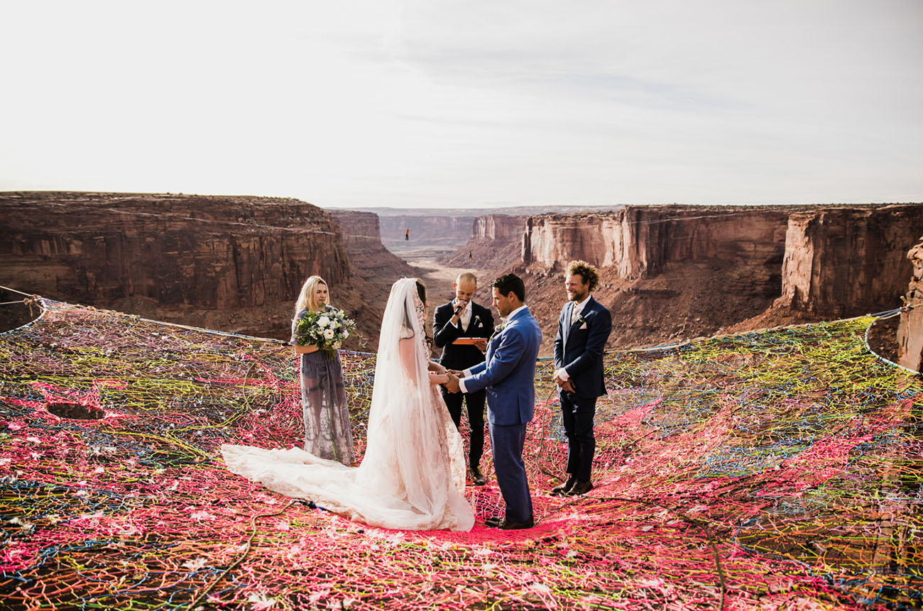 Lodi Couple's Viral Wedding Photos Show Ceremony 400 Feet Above Canyon