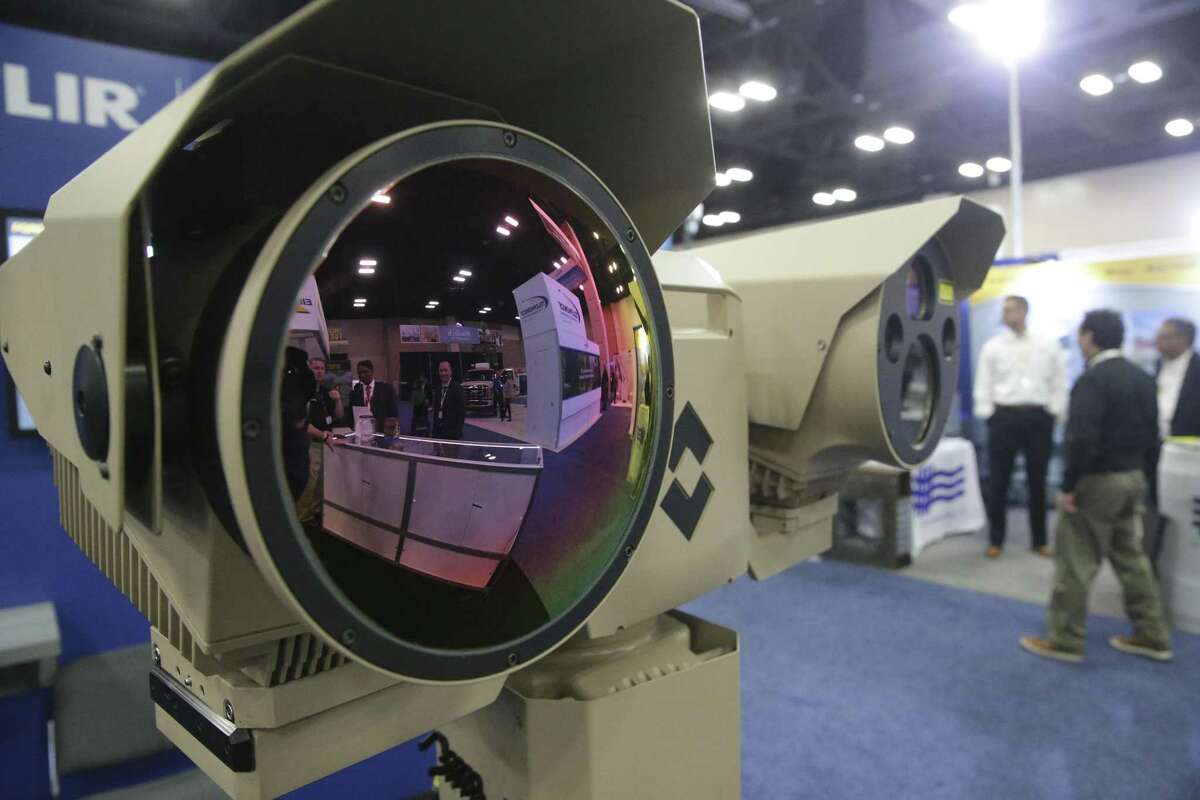 The FLIR Systems infared camera looks out on passersby during the Border Security Expo at the Henry B. Gonzalez Covention Center on January 31, 2018.