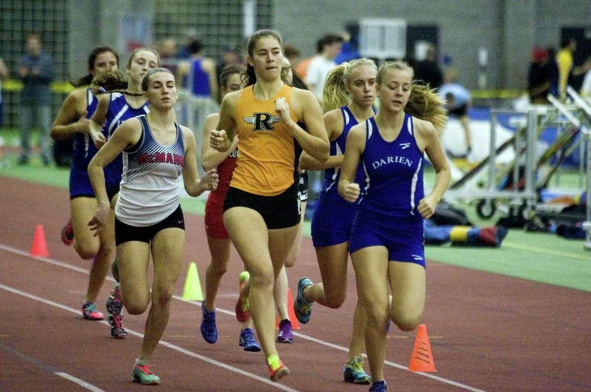 FCIAC Girls Indoor Track and Field Championships Cards edge Hatters